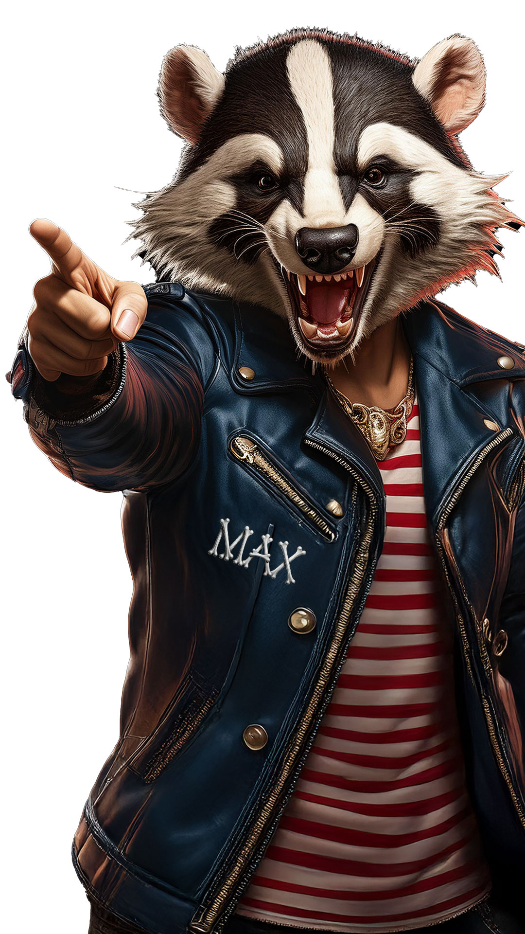MaxBadger_withMaxBones Max Badger - Copyright 2025 Flood Funnel Marketing, LLC
