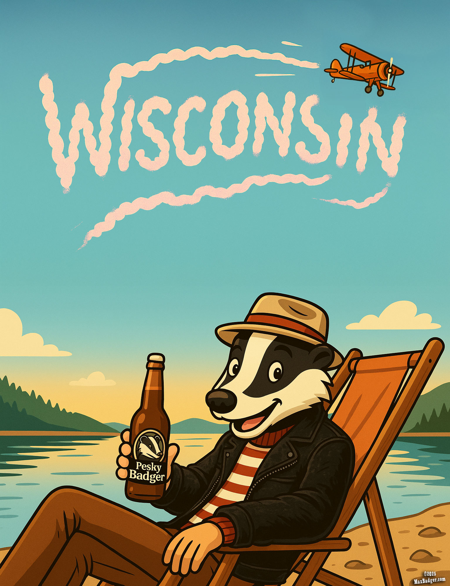 Max Badger= Pesky Badger Ale Cartoon
